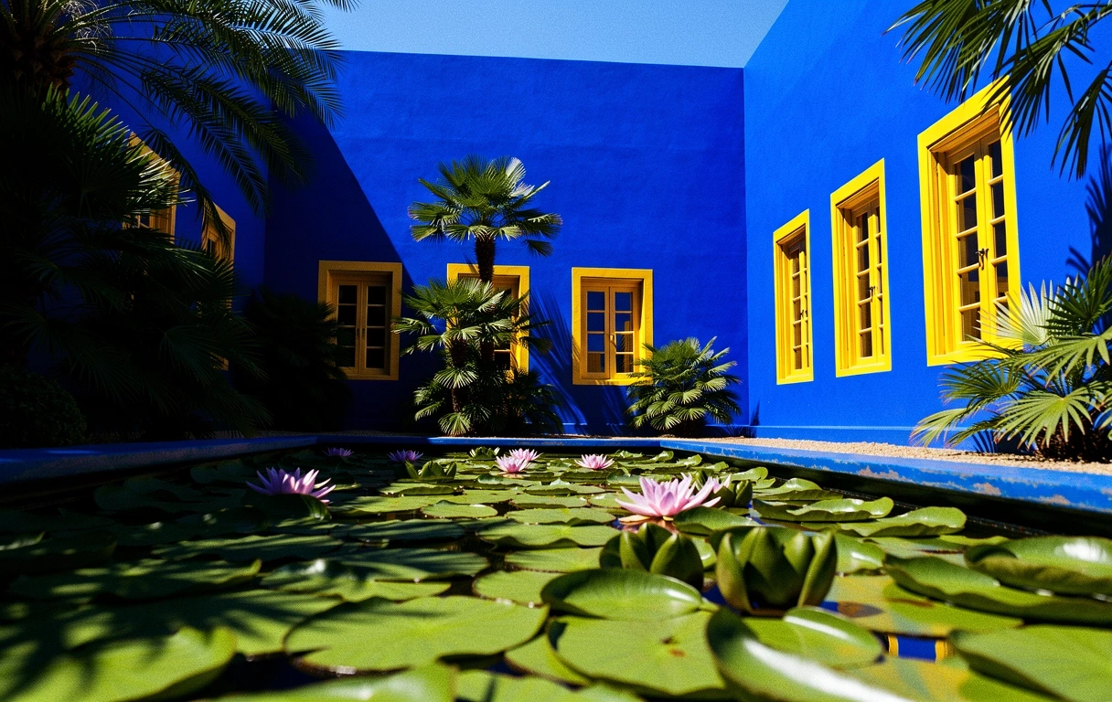 Bassin aux nénuphars et Villa Oasis