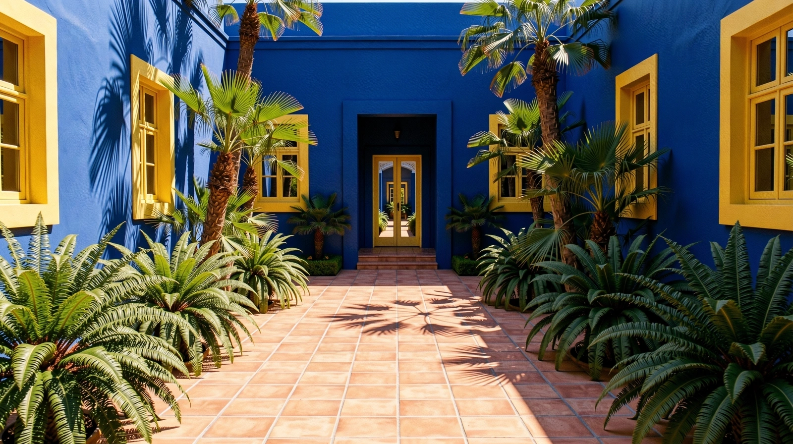 Vue architecturale du Jardin Majorelle